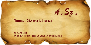 Amma Szvetlana névjegykártya